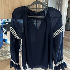 Flowy, navy with white trim J. Crew top. Perfect for summer!twice!